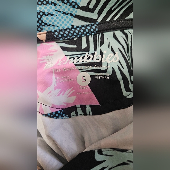 CHRUBBIES The 2 For Tee Performance Polo In Tropical Retro Print. Size Small - Picture 10 of 10